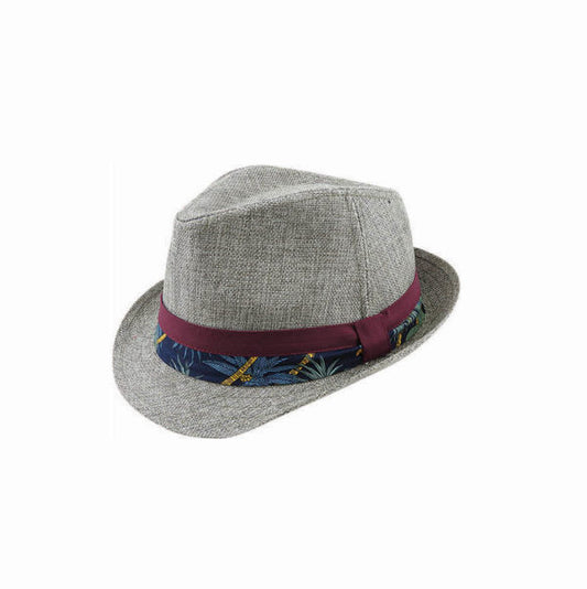 Avenel Trilby Hat – Lightweight Woven Polyester with Bird Print Cotton Band