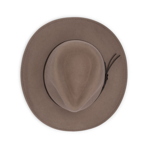 Craig Crushable Wool Felt Outback Hat – Faux Leather Band & Snowy River Pin by Avenel