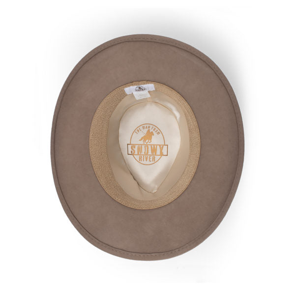 Craig Crushable Wool Felt Outback Hat – Faux Leather Band & Snowy River Pin by Avenel