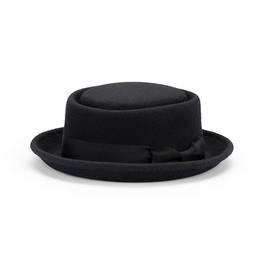 Leroy – Australian Wool Felt Pork Pie Hat with Circle Crease Crown and Petersham Band
