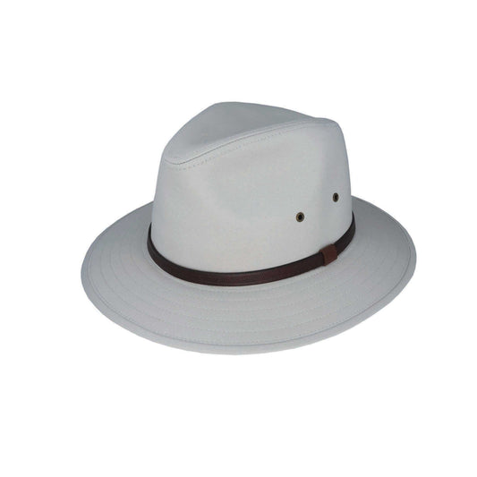 Samuel – Canvas Safari Hat with Leather Band and Metal Eyelets