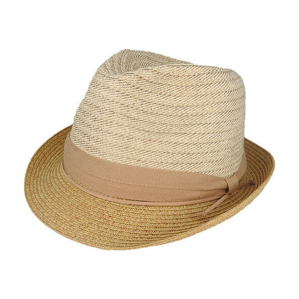 Braided Trilby Hat with Cotton and Suede Band – Summer Sun Protection