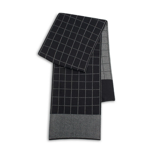 Asher Acrylic Knit Check Pattern Dress Scarf
