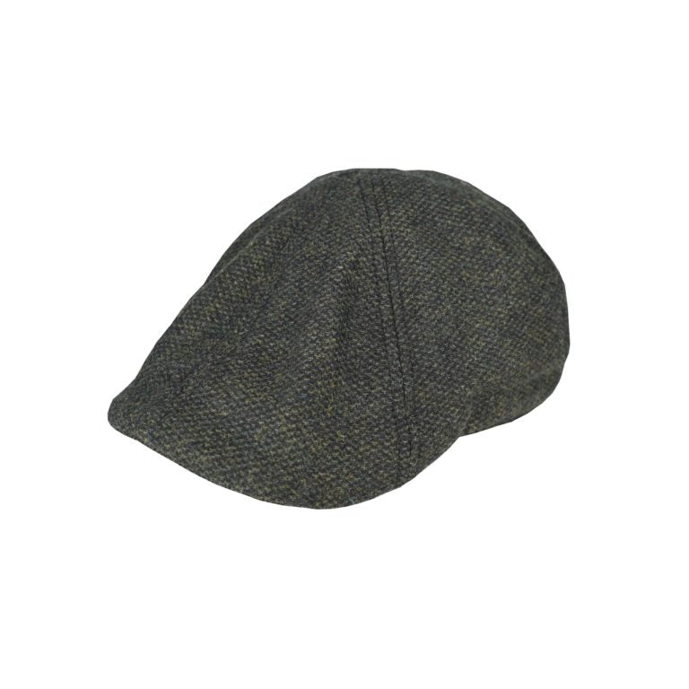 Six Panel Wool Blend Ivy Cap with Nailhead Pattern and Check Lining