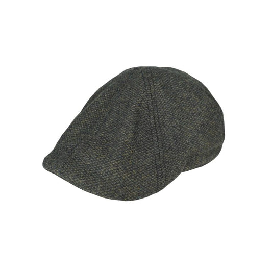 Six Panel Wool Blend Ivy Cap with Nailhead Pattern and Check Lining