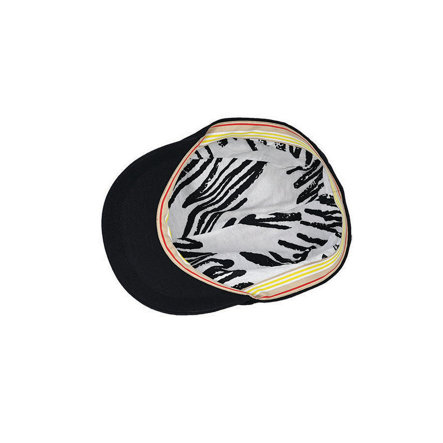 Aspen Linen Cotton Blend Flat Cap with Printed Cotton Lining
