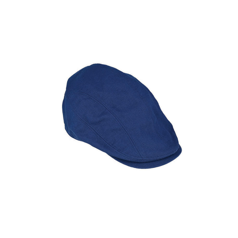 Aspen Linen Cotton Blend Flat Cap with Printed Cotton Lining