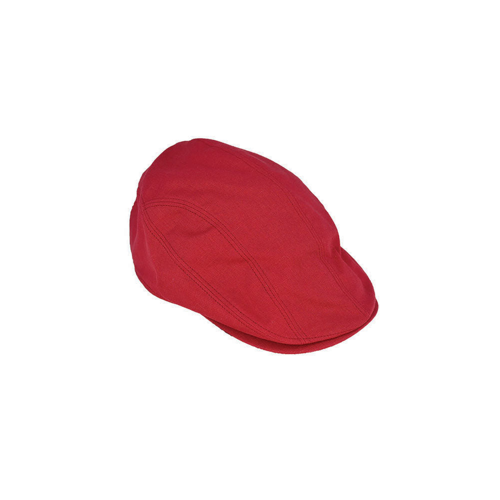 Aspen Linen Cotton Blend Flat Cap with Printed Cotton Lining