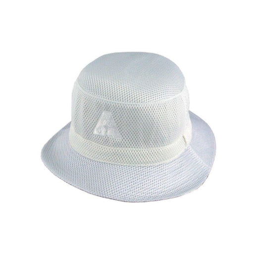 Dwight Mesh White Sports Hat with Green Underbrim and Embroidered Front