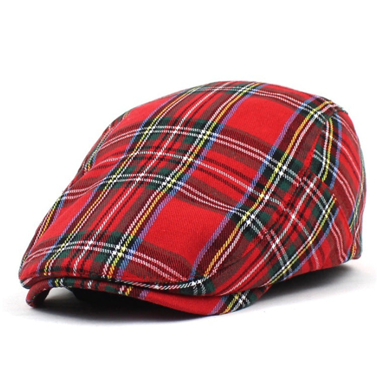 Women’s Art-Inspired Plaid Painter Hat – Contrast Patchwork Design - Urban Caps
