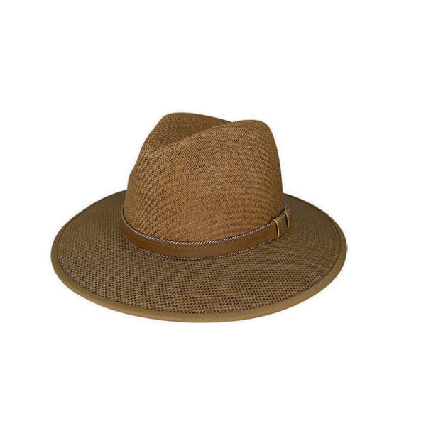 Jamesville Fedora Hat – Woven Natural Fibre with Vegan Leather Band, UPF 50+ Sun Protection