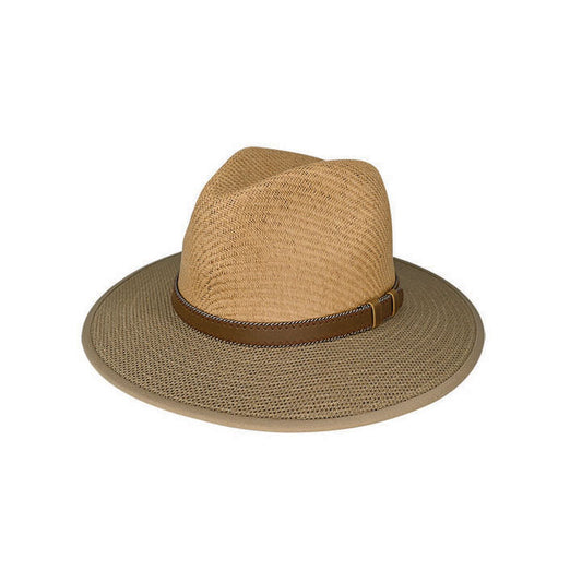Jamesville Fedora Hat – Woven Natural Fibre with Vegan Leather Band, UPF 50+ Sun Protection