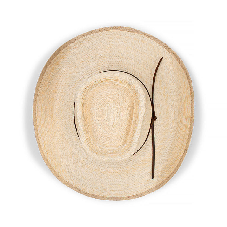 Billabong Palm Straw Camp Drafter Hat with Wide Brim and Suede Trim