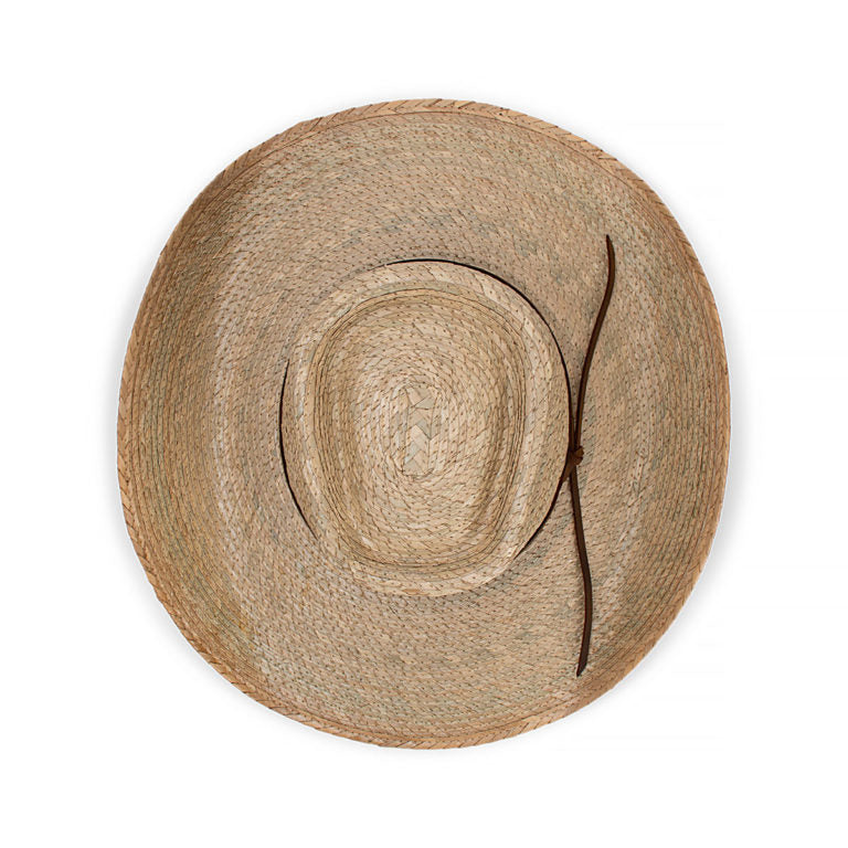 Billabong Palm Straw Camp Drafter Hat with Wide Brim and Suede Trim