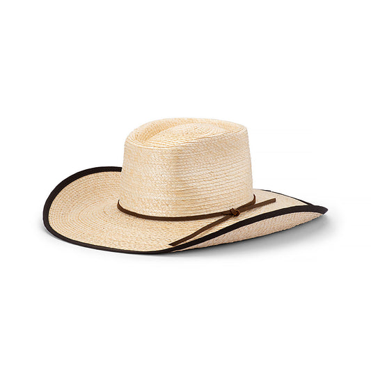 Billabong Bound Palm Straw Camp Drafter Hat with Bound Edge Brim and Suede Trim