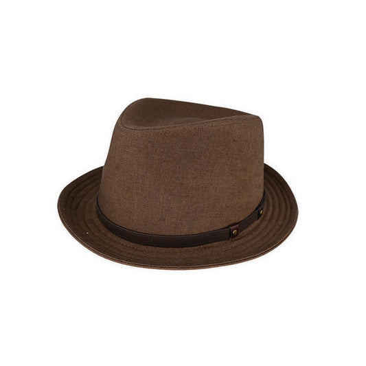 Drew Linen Teardrop Trilby Hat with Gutter Brim