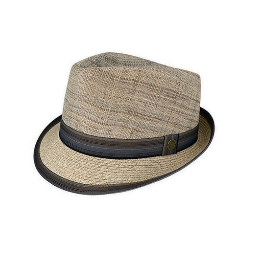 Arden Raffia Crown Trilby Hat with Toyo Brim and Ribbon Band