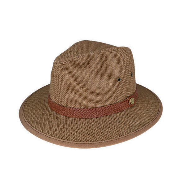 Trent – Hemp Safari Hat with Canvas Underbrim and Braided Band