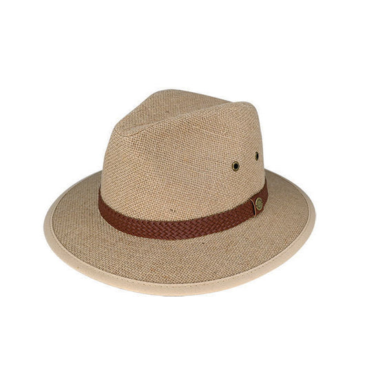 Trent – Hemp Safari Hat with Canvas Underbrim and Braided Band