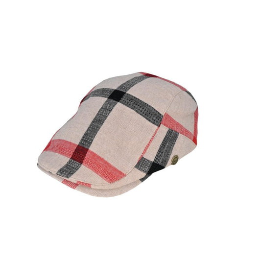 Carter Cotton Plaid Ivy Cap with Adjustable Stud Back Closure