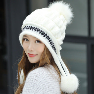 Cozy Fleece-Lined Knit Beanie with Ear Flaps & Pompom – Winter Hat for Women (Warm, Stylish, Multiple Colors)