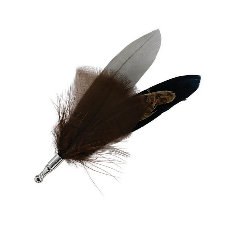 Genuine Feather Lapel Pin – Real Feather Accessory with Fastener for Hats, Scarves, and Collars