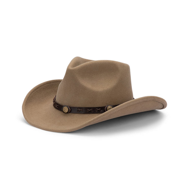 Dallas Australian Wool Felt Shapeable Outback Hat with Leather Band