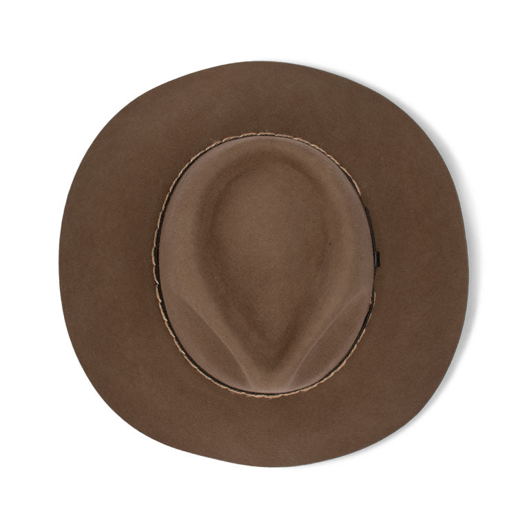 Boone Australian Wool Felt Outback Hat with Wide Brim and Hat Band