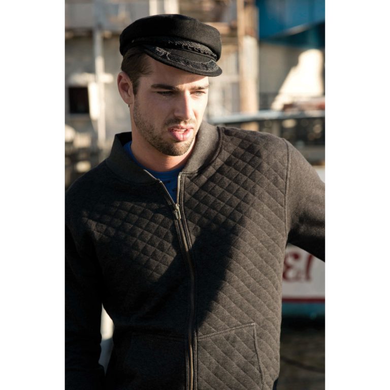 Wool Greek Fisherman’s Cap with Satin Lining and Braided Trim