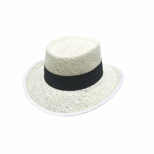 Anders White Openweave Downunder Hat with Green Cotton Under Brim