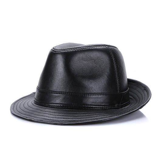 Men's Fashion Casual Authentic Leather Sheepskin Top Hat - Urban Caps