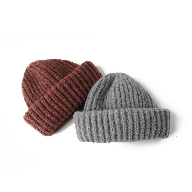 Solid color thick thick woolen hat - Urban Caps