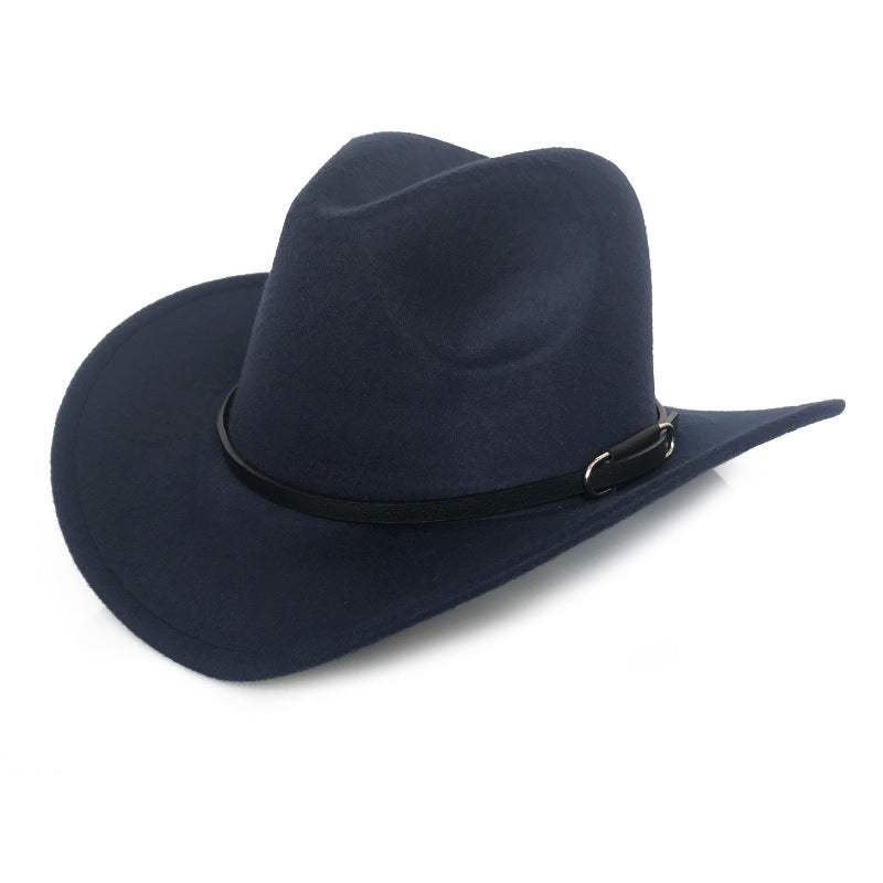 Vintage Autumn And Winter Men's Woolen Western Cowboy Hat - Urban Caps