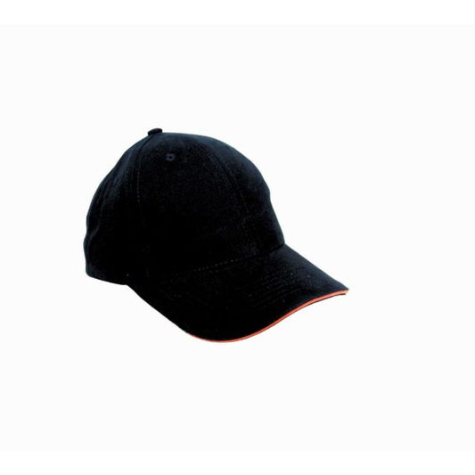 Malcom Men’s Brushed Cotton Baseball Cap with Contrast Sandwich Peak