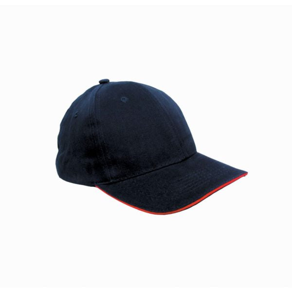 Malcom Men’s Brushed Cotton Baseball Cap with Contrast Sandwich Peak