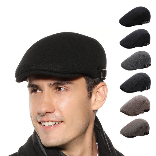 Outdoor Autumn And Winter Woolen Hat Men's Beret - Urban Caps