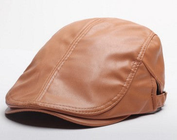 New Duck Tongue Hat Korean Tide Of Men And Women PU Beret Hat Factory Direct - Urban Caps