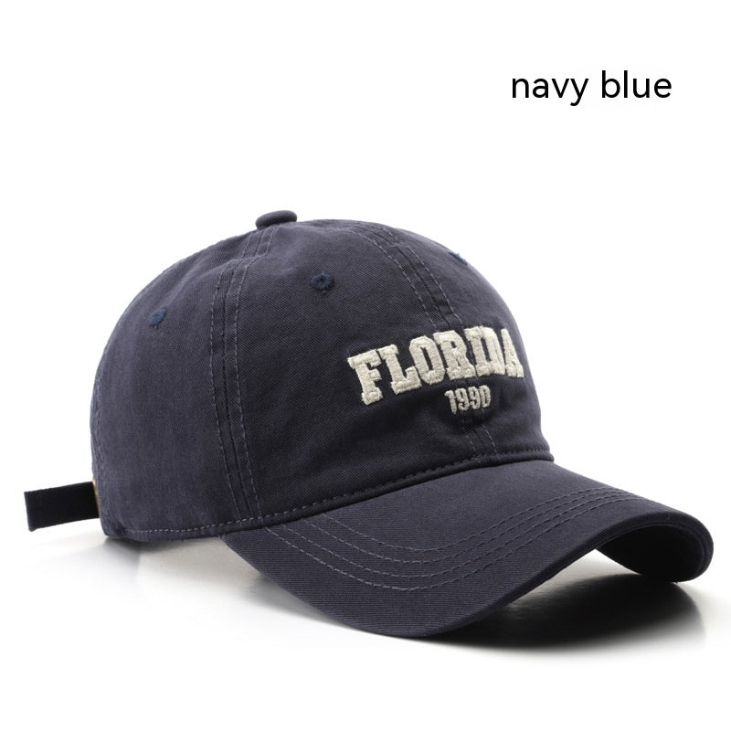 Men's And Women's Fashion Retro Washed Cotton Letter Embroidered Sun Hat - Urban Caps