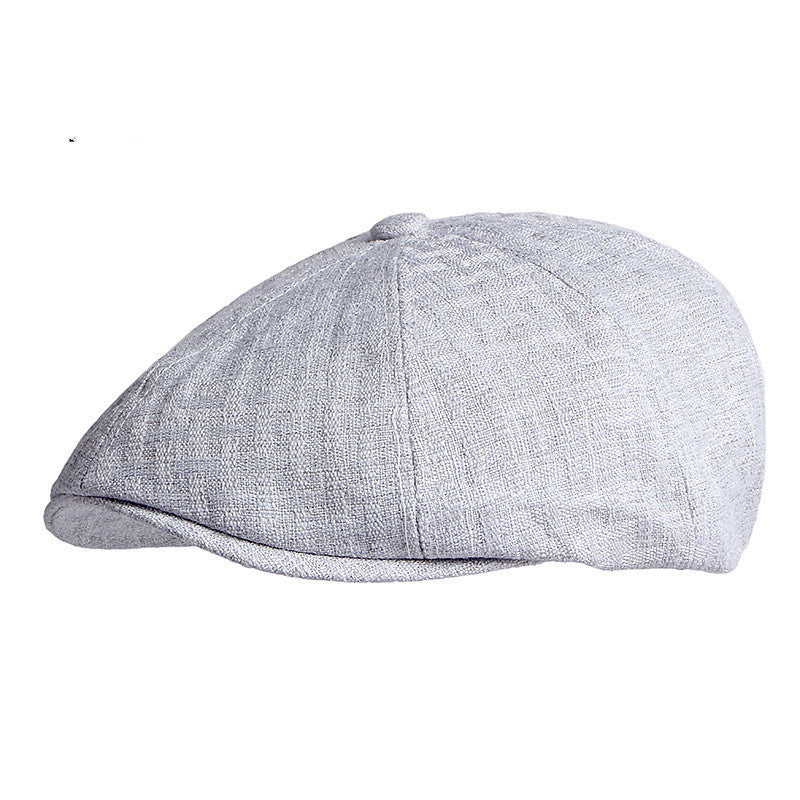 British Retro Octagonal Beret – Lightweight Linen Adjustable Cap - Urban Caps