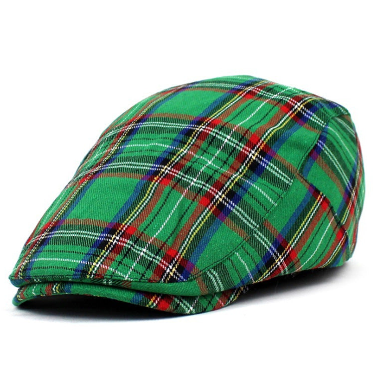 Women’s Art-Inspired Plaid Painter Hat – Contrast Patchwork Design - Urban Caps