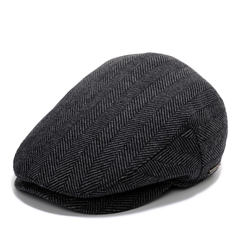 Retro Men’s Duckbill Cap – Adjustable Flat Beret for Spring, Autumn & Winter