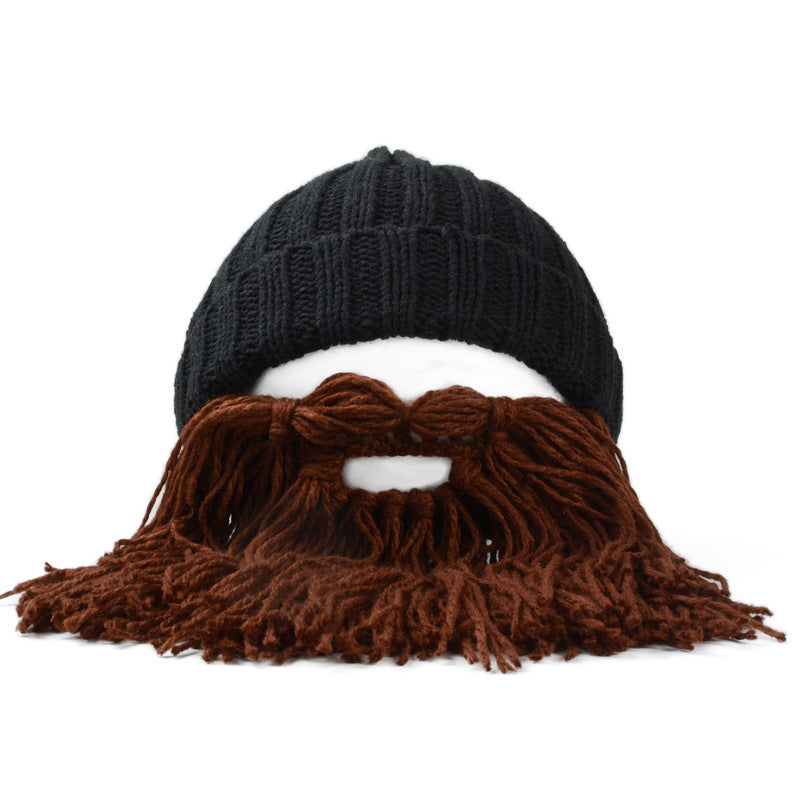 Men's Winter Beard Knitted Hat: Hand-Crocheted and Playfully Funny - Urban Caps