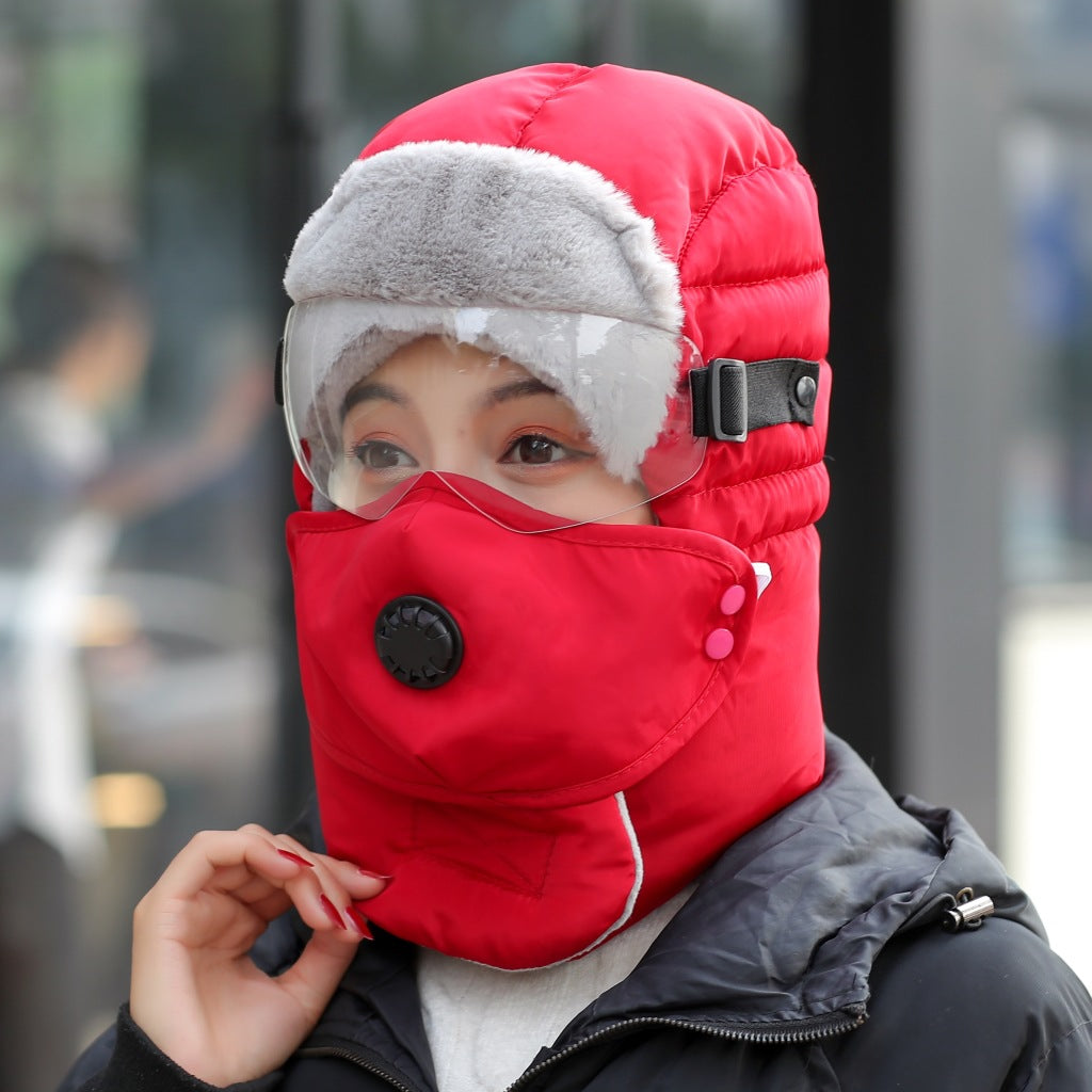Thick and Warm Lei Feng Hat with Glasses: Cold Weather Protection - Urban Caps