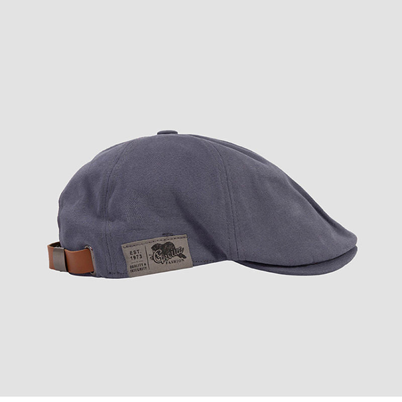 Men’s Japanese Retro Patchwork Beret – Vintage Forward-Facing Style - Urban Caps