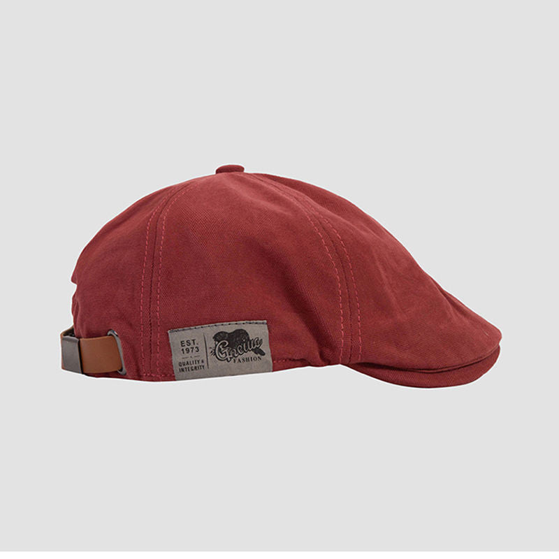 Men’s Japanese Retro Patchwork Beret – Vintage Forward-Facing Style - Urban Caps