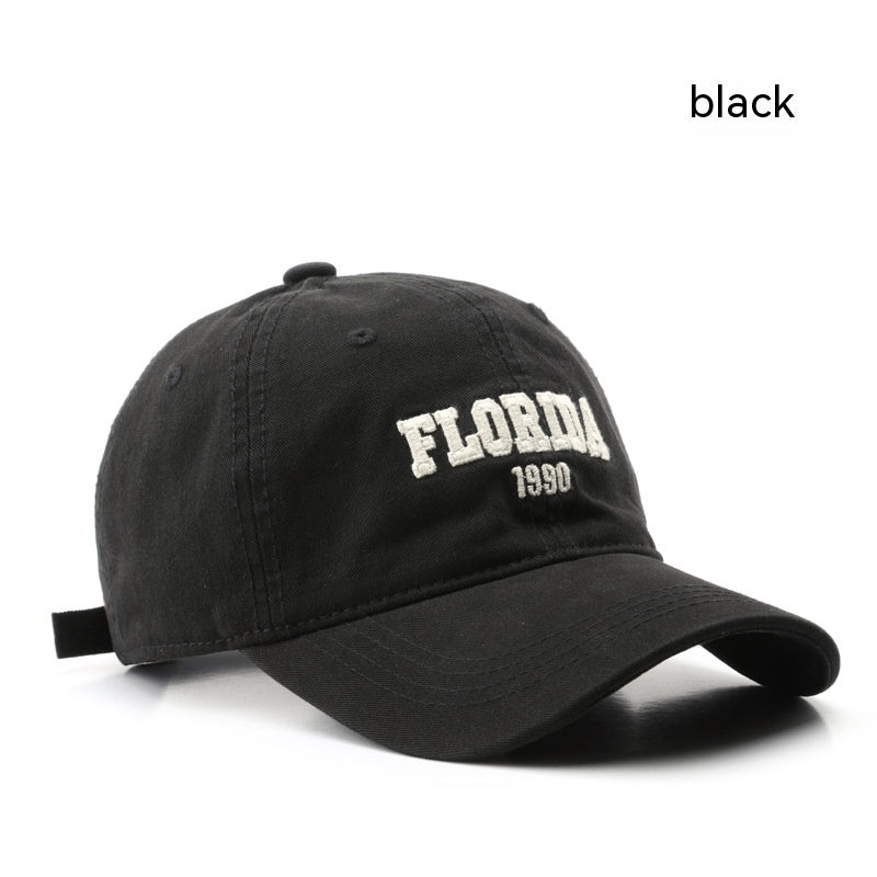 Men's And Women's Fashion Retro Washed Cotton Letter Embroidered Sun Hat - Urban Caps