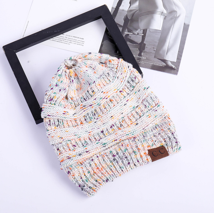 Cable Knit Fuzzy Lined High Bun Beanie - Urban Caps