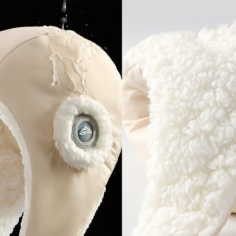 Down Plush Hat For Women Cycling Windproof Waterproof Ear Protection Warm Fashion Hats Winter Thicken Caps - Urban Caps