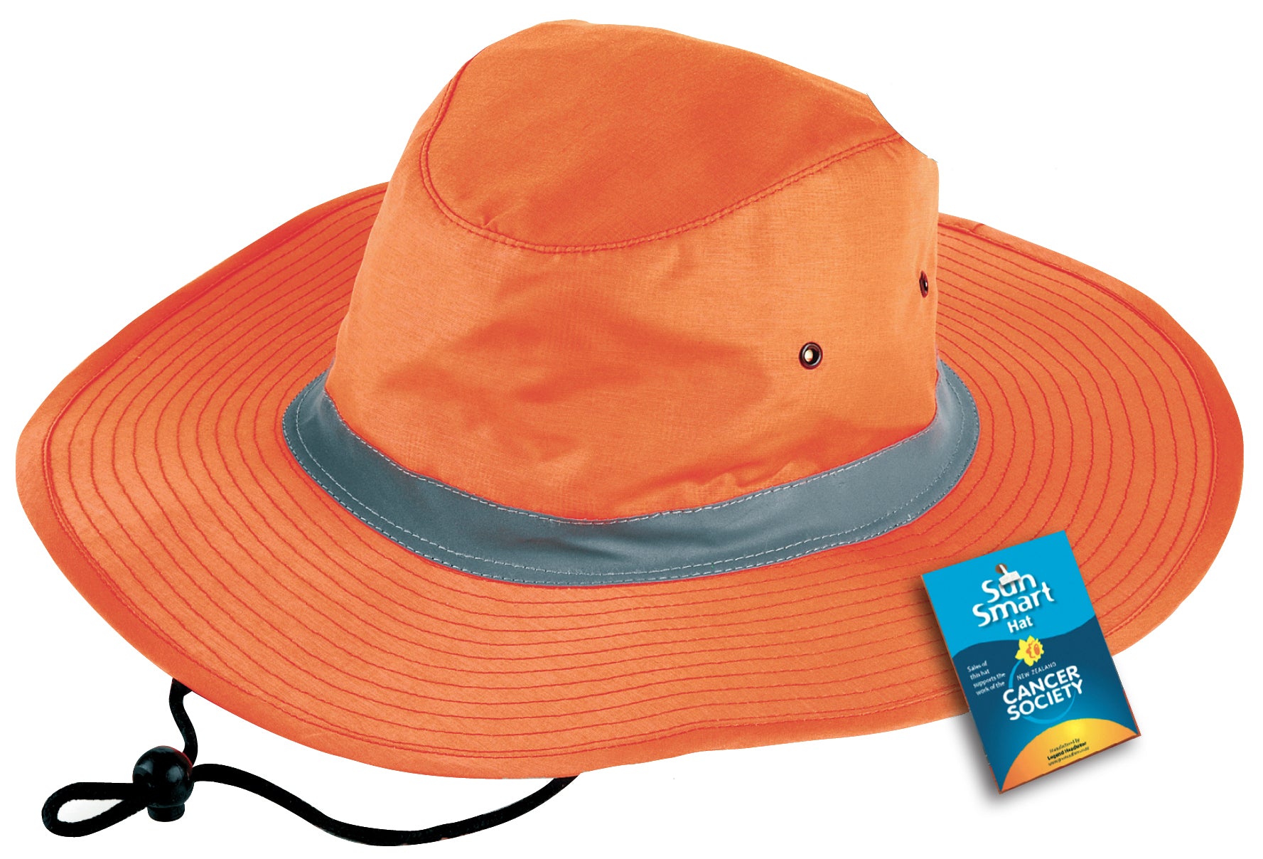 Hi Vis Reflector Safety Hat – UPF 50+ Sun Protection with Reflective Band(Orange Color) - Urban Caps
