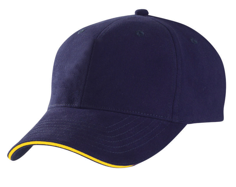 Onefit Sandwich Peak Cap – Stretch Cotton/Spandex, Contrast Trim, Low Profile - Urban Caps